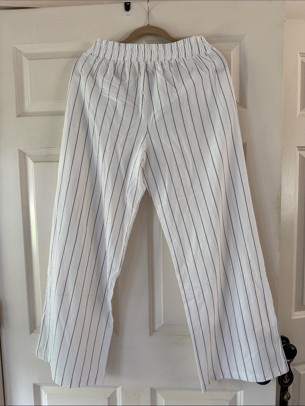 Sienna Sky White and Charcoal pinstripe summer weight Pant. - Picture 4 of 6